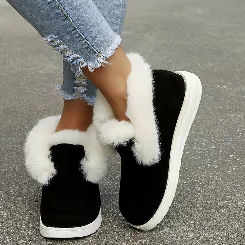 Snow Boots Warm Winter Shoes Plush Fur Ankle Boots Women