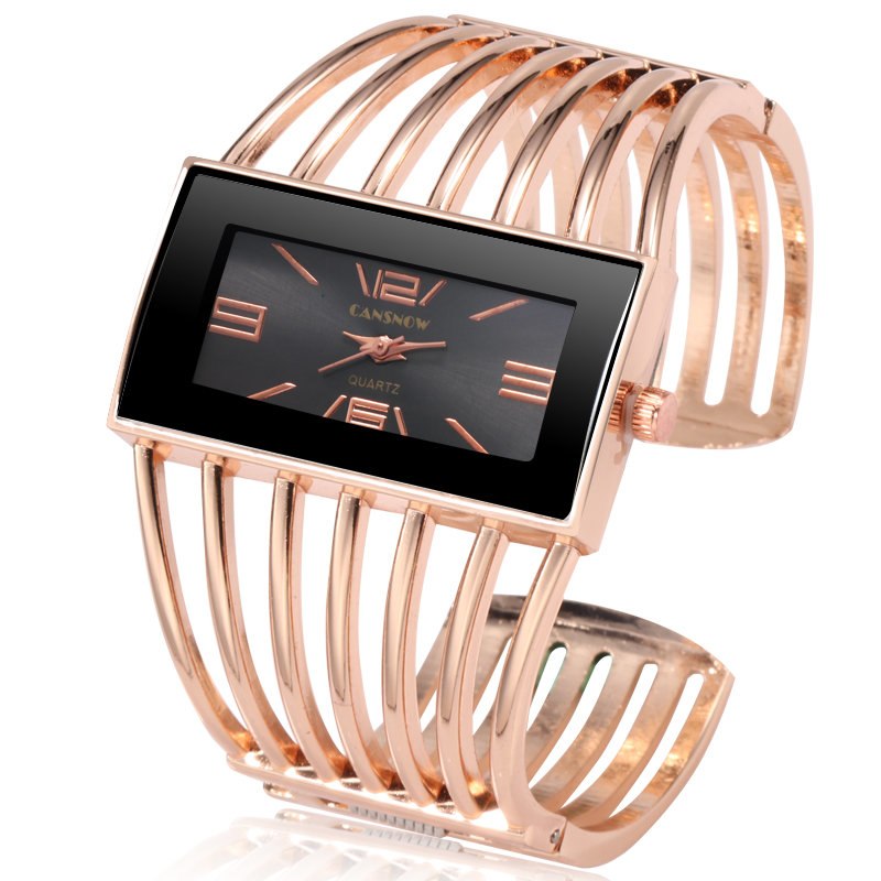 CANSNOW Womens Watch Luxury Fashion Rose Gold Bangle Bracelet Watch Women Dress Clock Female Lady Saati Girls Wristwatch Relojes