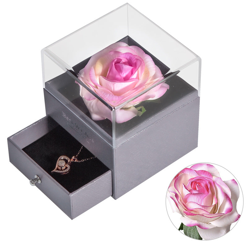 Jewelry Box Preserved Flower Rose Necklace Box