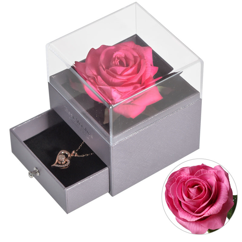 Jewelry Box Preserved Flower Rose Necklace Box